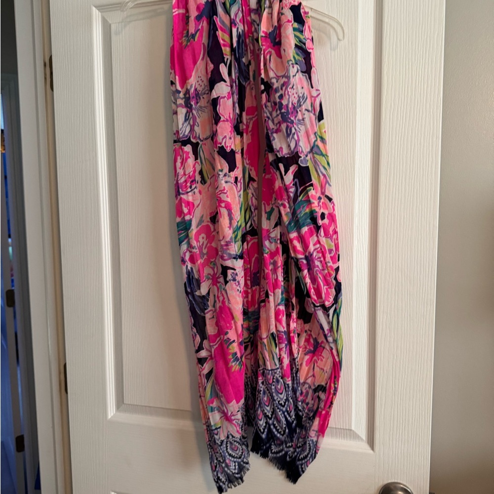 Lilly Pulitzer Pink and Blue Scarf Vibrant Accessories